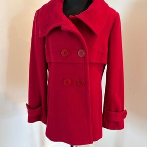 Trina Turk Women's Red Double-Breasted Coat